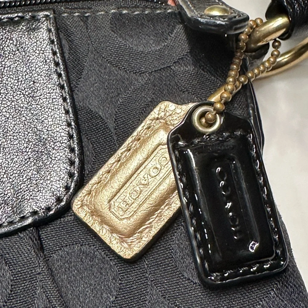 Coach Black Signature Crossbody Bag with Gold Hardware
